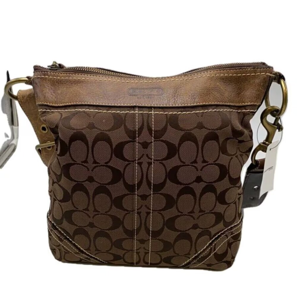 COACH Vintage Monogram Crossbody Bag Hobo Bag - Picture 3 of 5